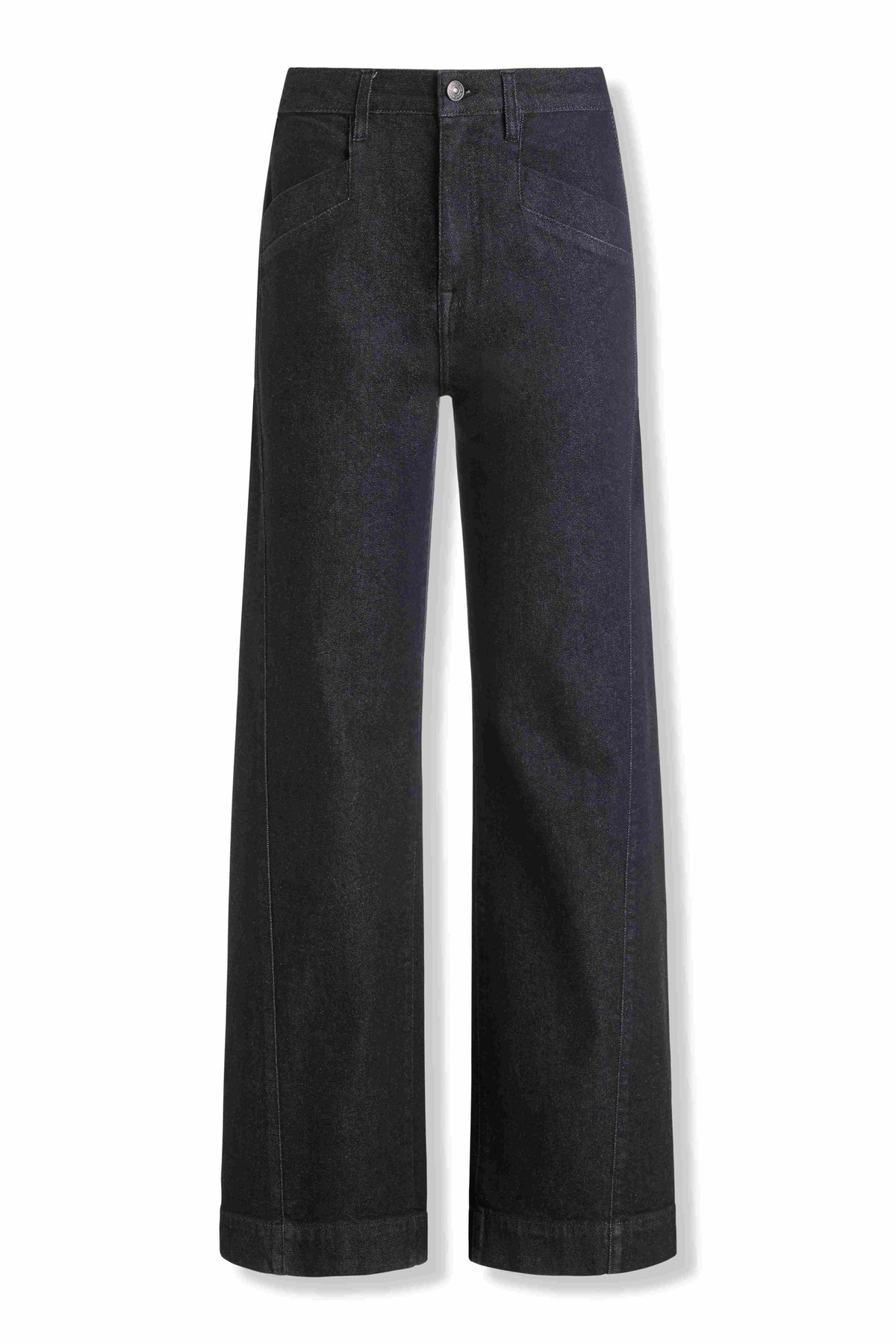 HIGH-RISE FORWARD SEAM WIDE LEG - Black | DKNY