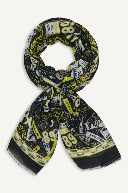 1989 CITY SIGNS PRINT SCARF - Night | DKNY
