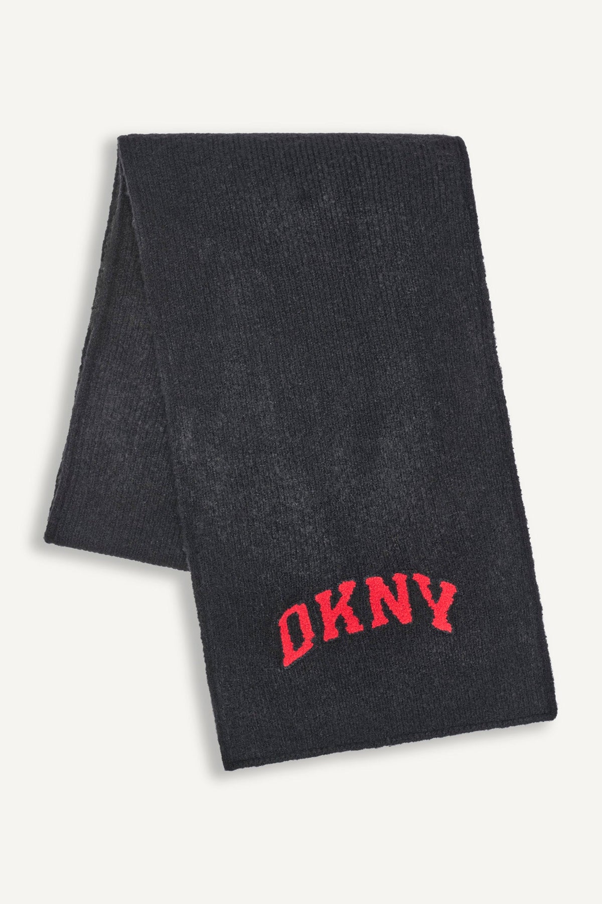 VARSITY KNIT LOGO SCARF - Grey | DKNY