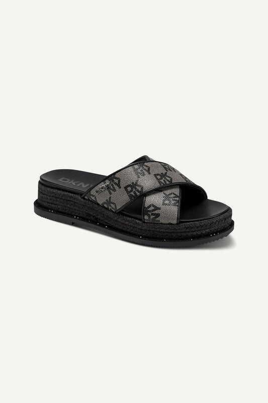 BERRIS X BAND WEDGE ESPADRILLE - Black | DKNY