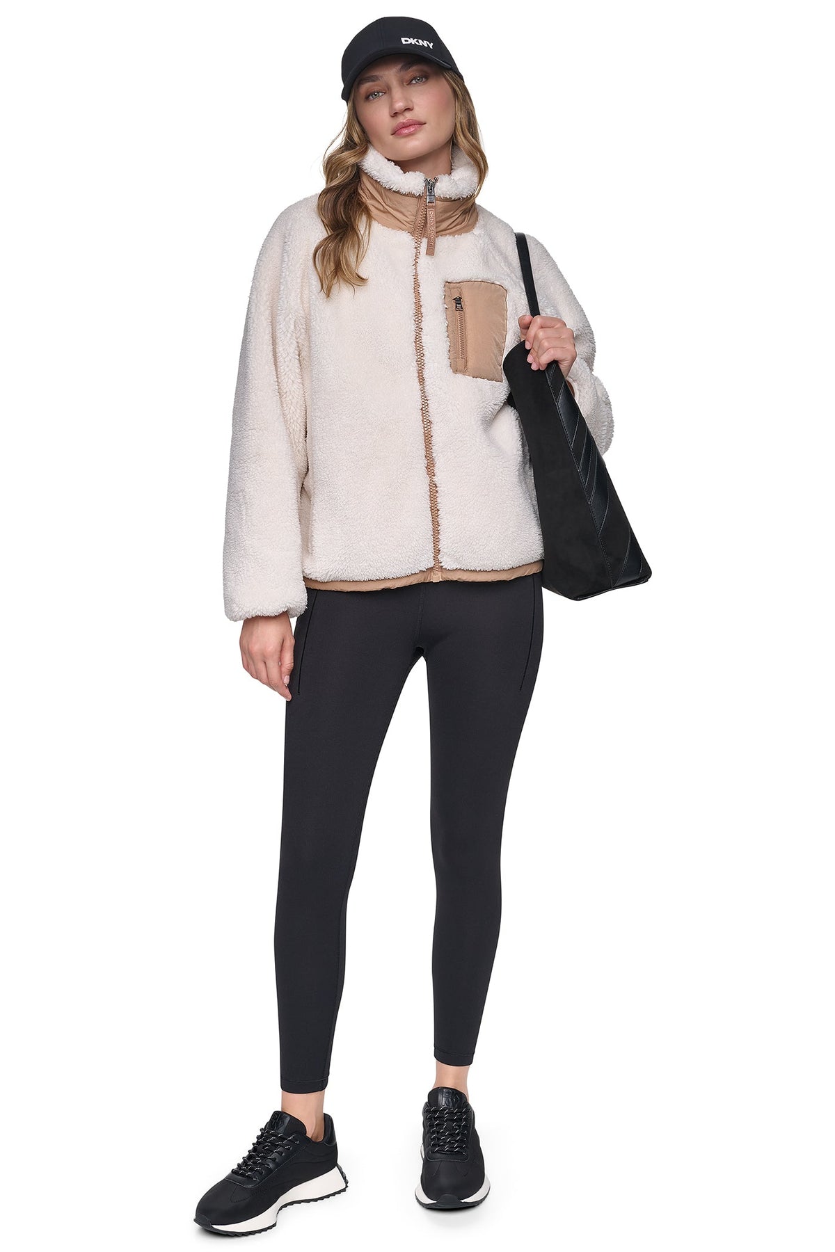 SHERPA FULL ZIP JACKET - Eggnog/Praline | DKNY