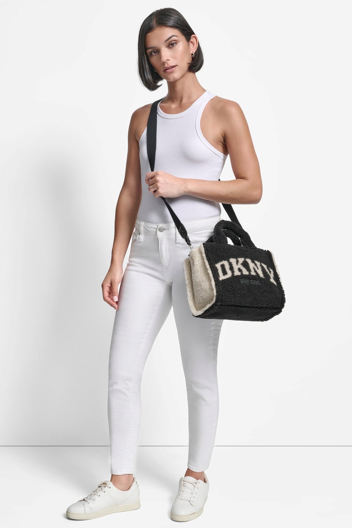 HADLEE SMALL TOTE - BLACK/SILVER | DKNY