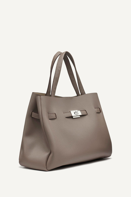 BRYAR LARGE SATCHEL - Silver | DKNY
