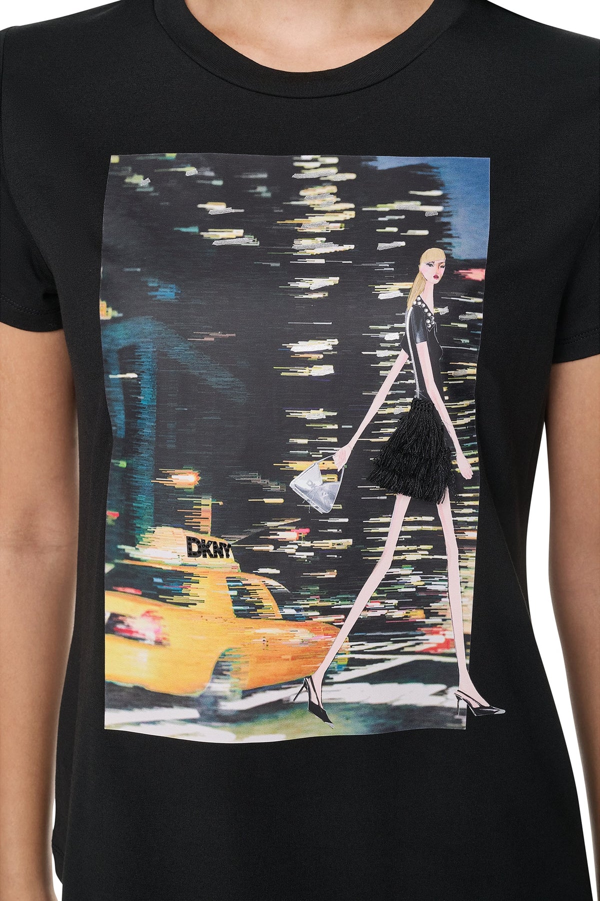 NYC NIGHTS GRAPHIC TEE - Black | DKNY