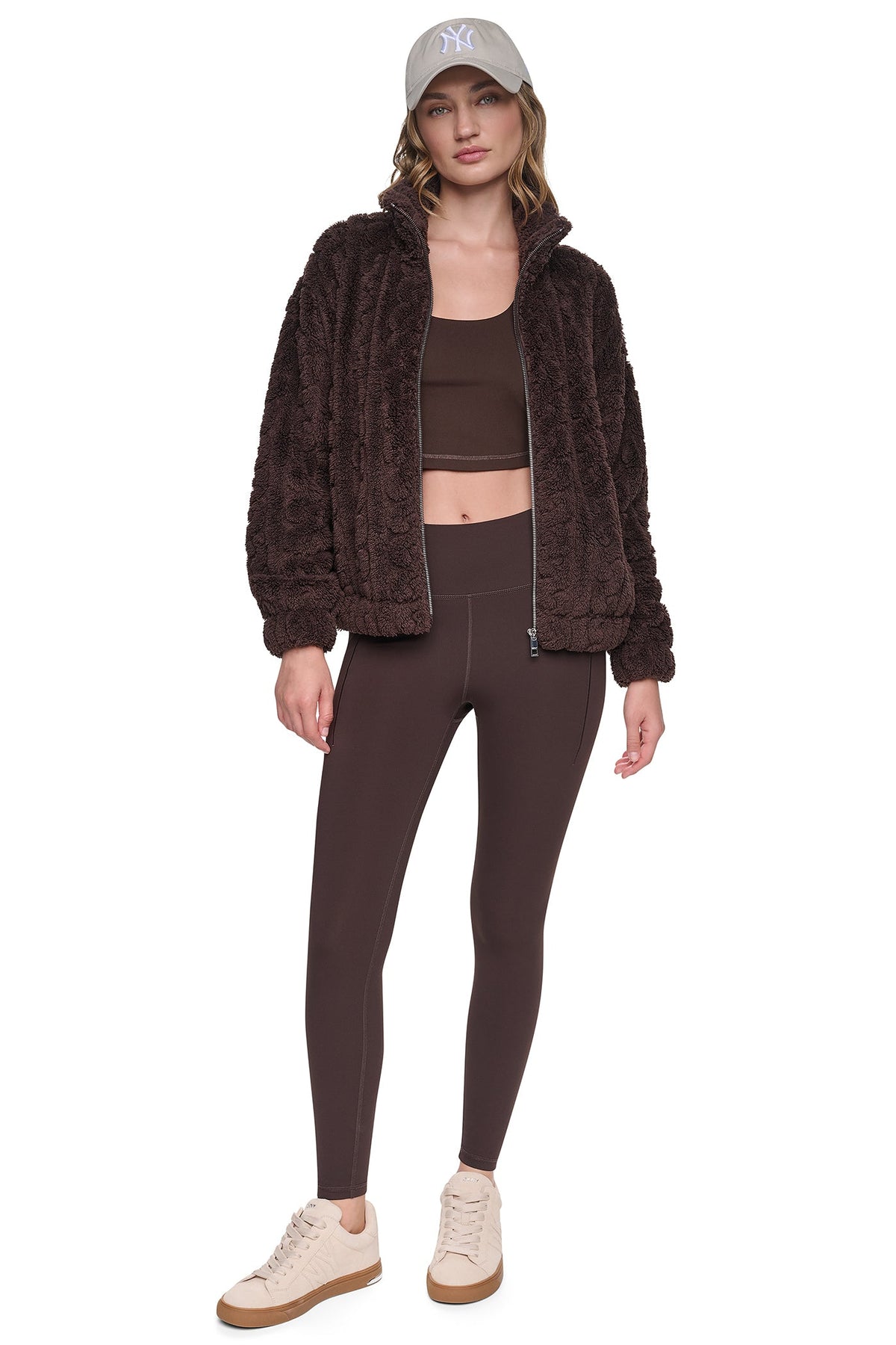 CABLE SHERPA FULL ZIP JACKET - Espresso | DKNY
