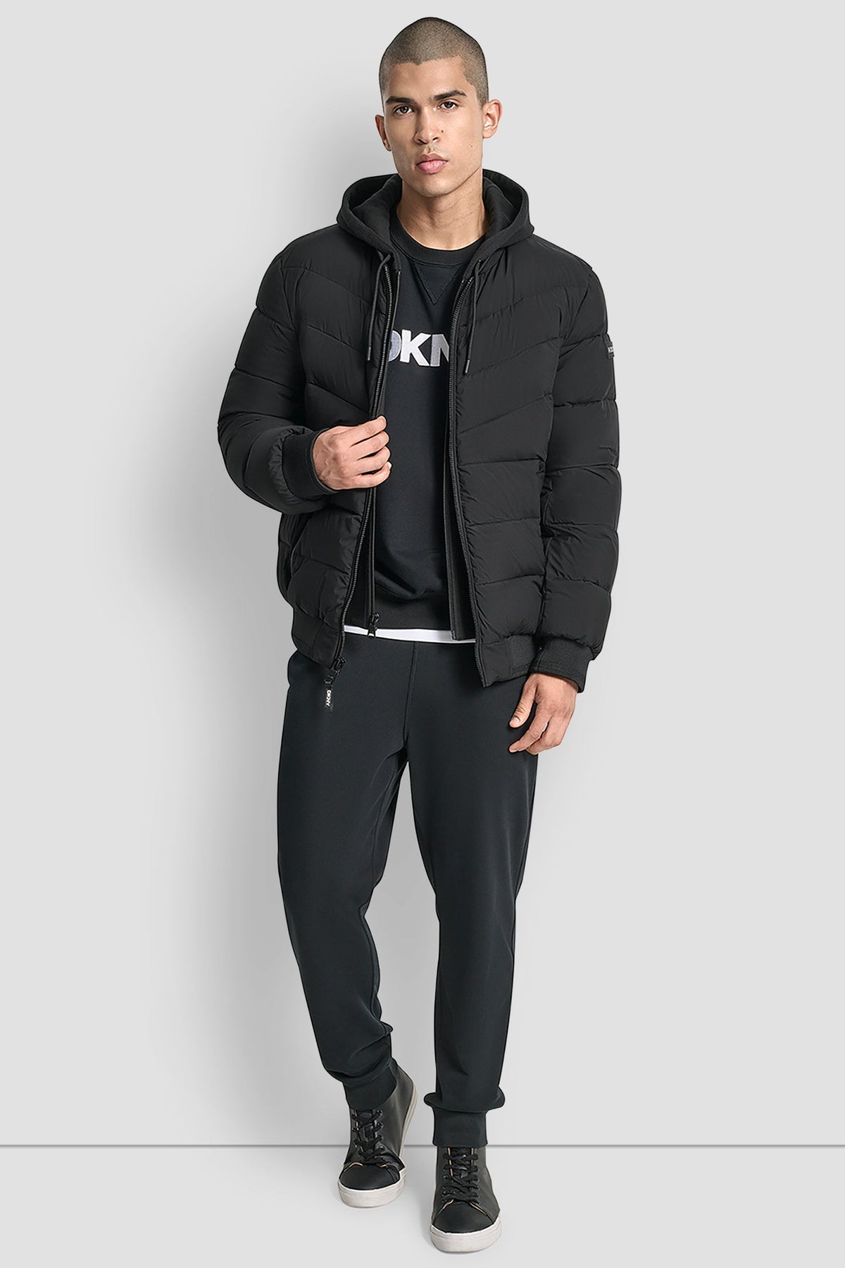 STRETCH BOMBER JACKET - Black | DKNY