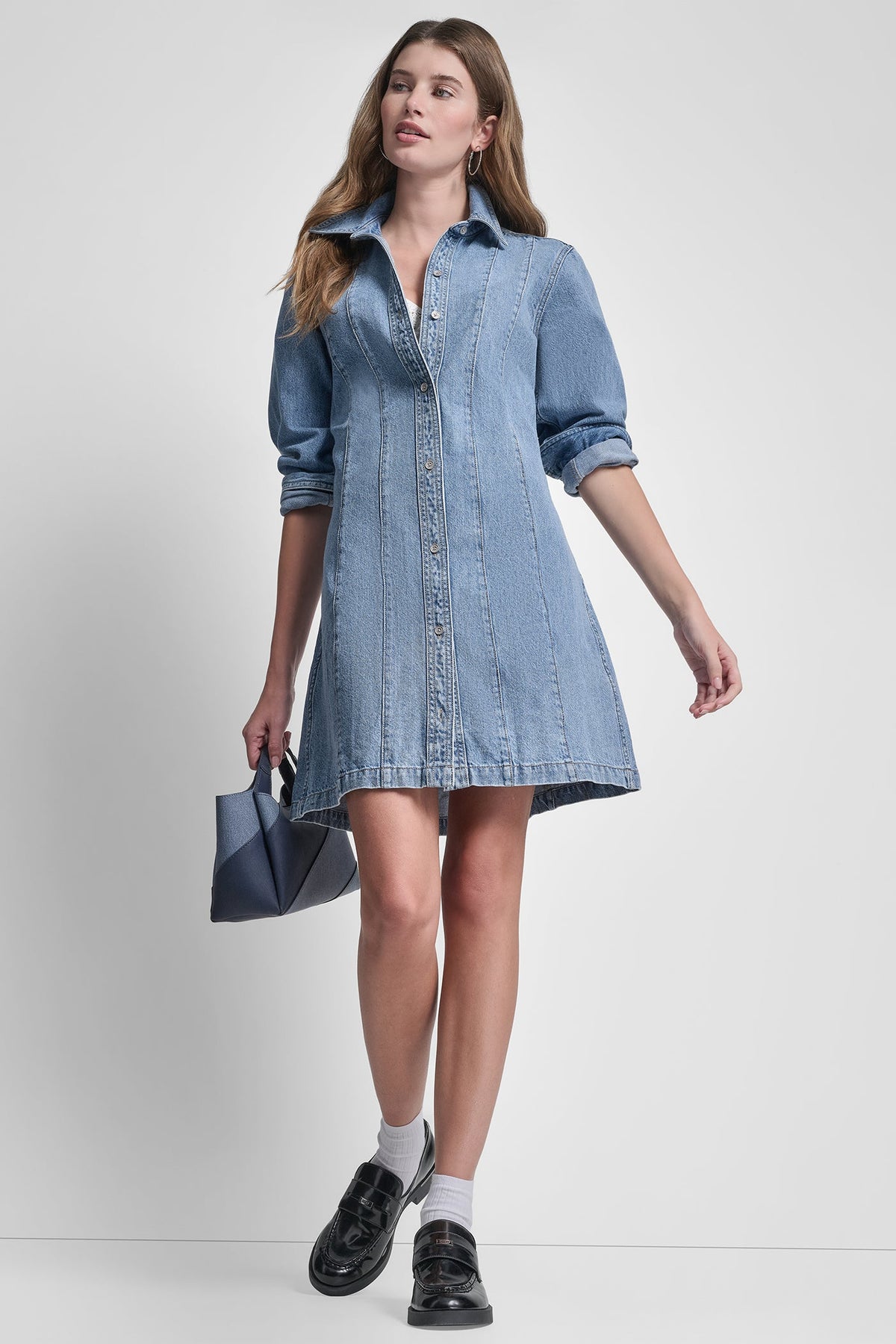 SEAMED A-LINE DRESS - Harmony | DKNY