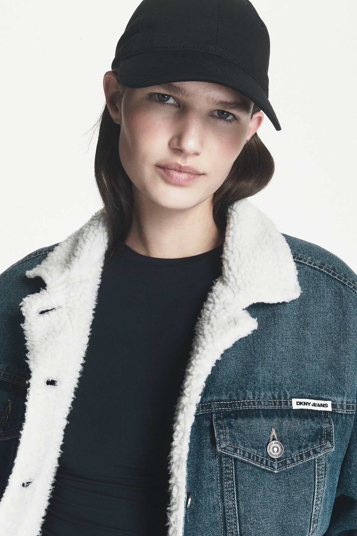 SHERPA COLLAR DENIM TRUCKER JACKET - Fordham | DKNY