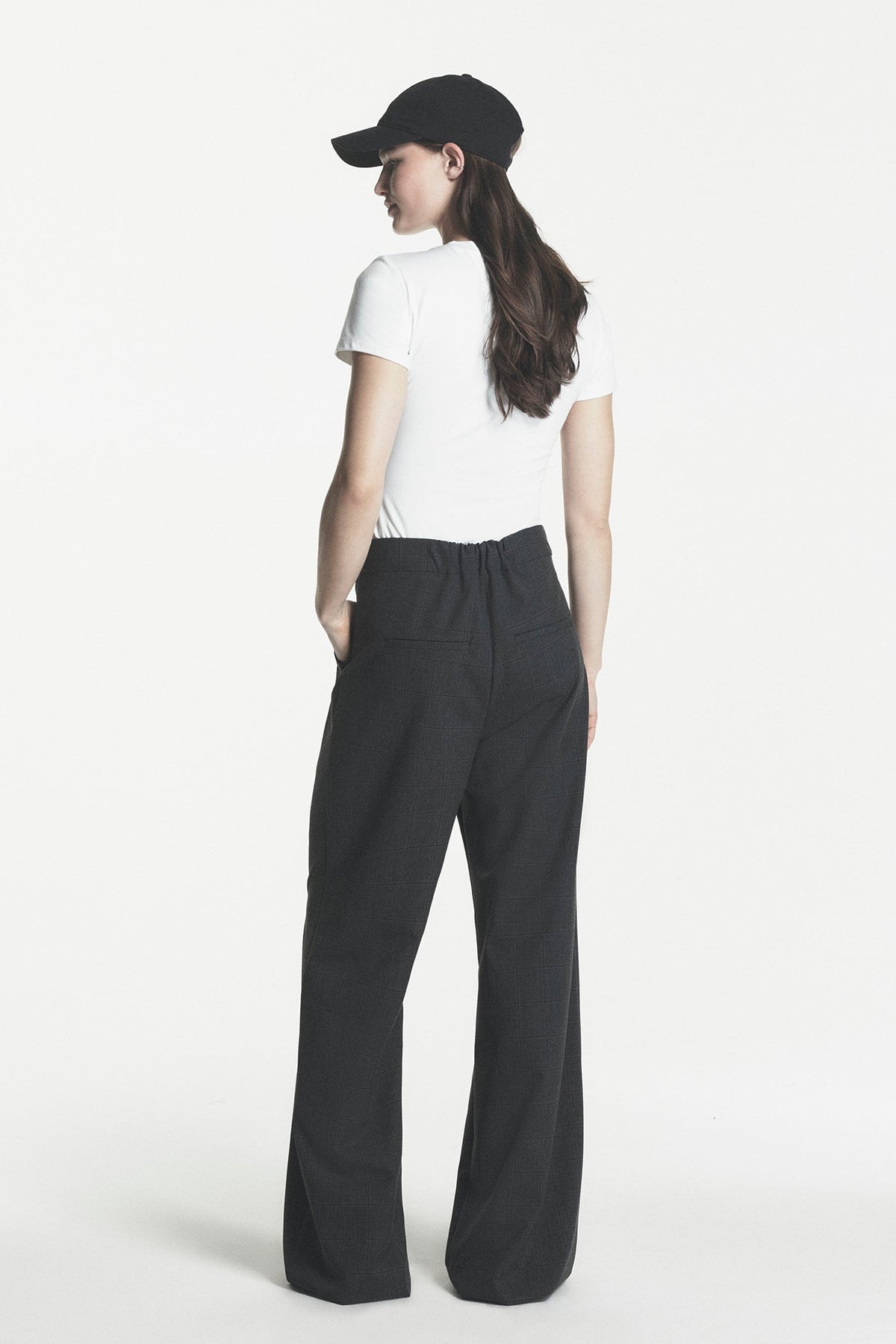 HIGH-RISE WIDE LEG PANT - Asphalt Combo | DKNY