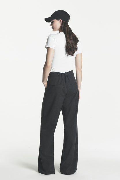 HIGH-RISE WIDE LEG PANT - Asphalt Combo | DKNY