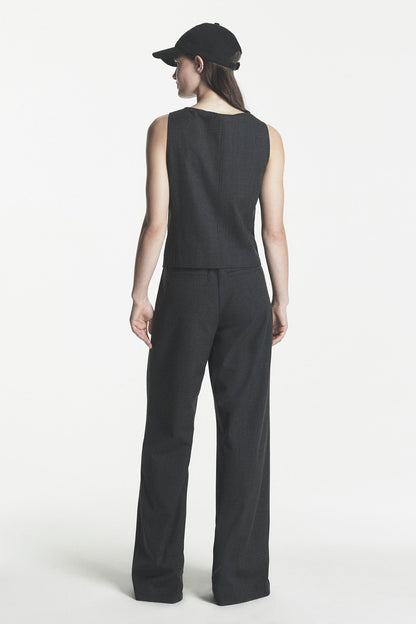 BUTTON FRONT VEST - Asphalt Combo | DKNY