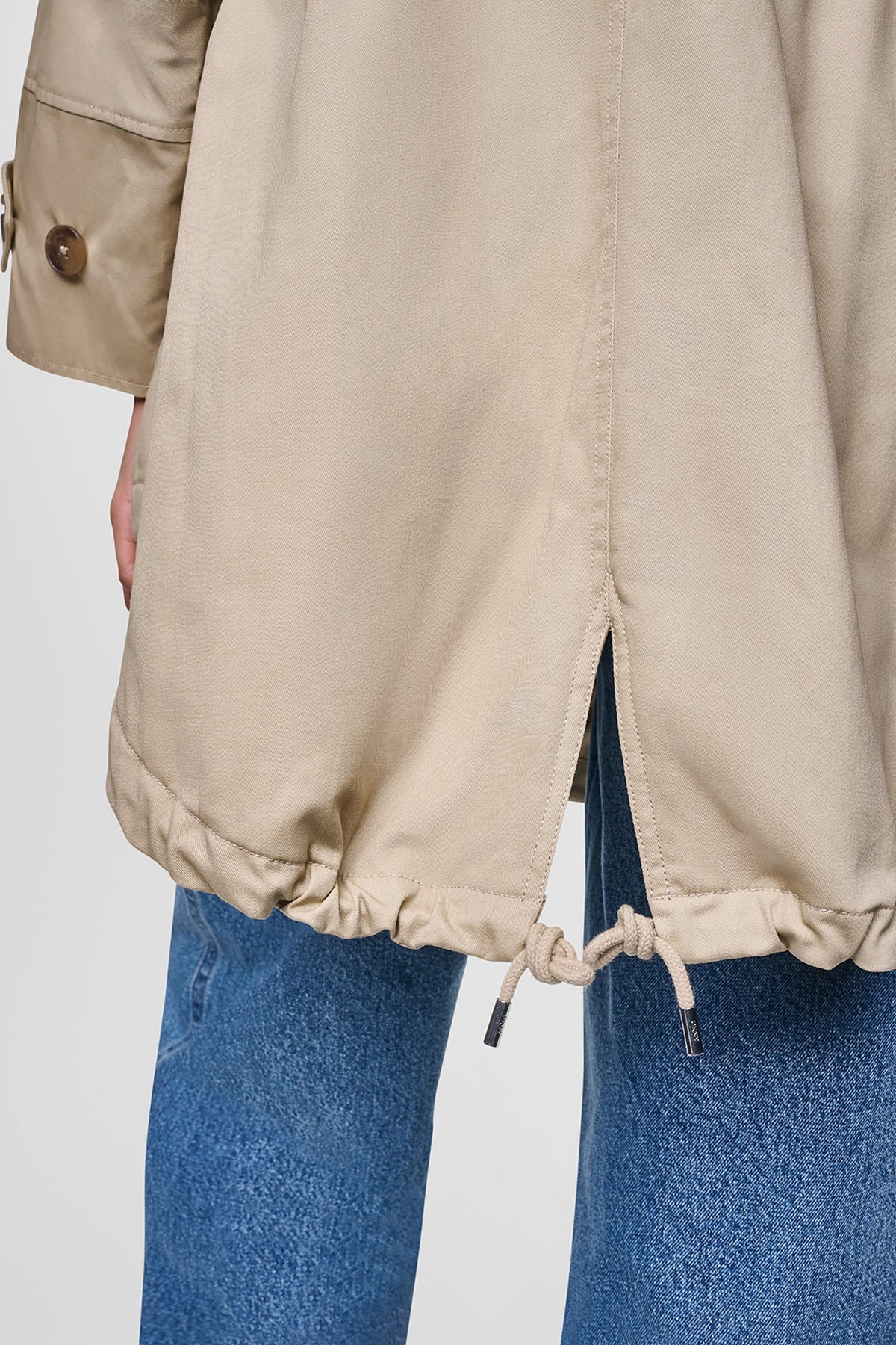 OVERSIZED HOODED ANORAK - Travertine | DKNY