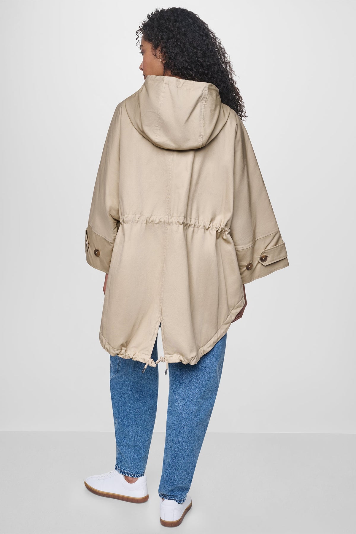 OVERSIZED HOODED ANORAK - Travertine | DKNY