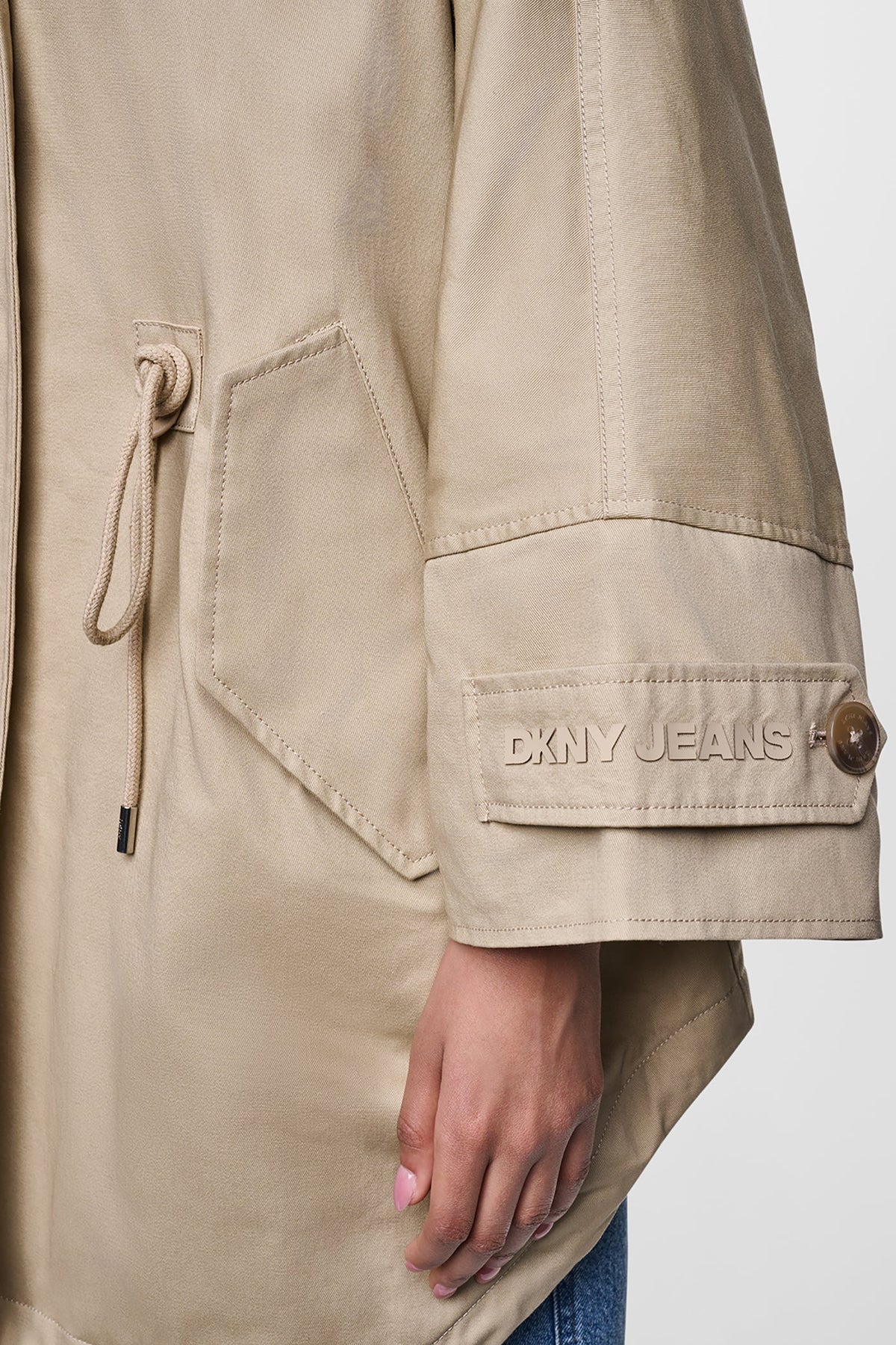 OVERSIZED HOODED ANORAK - Travertine | DKNY
