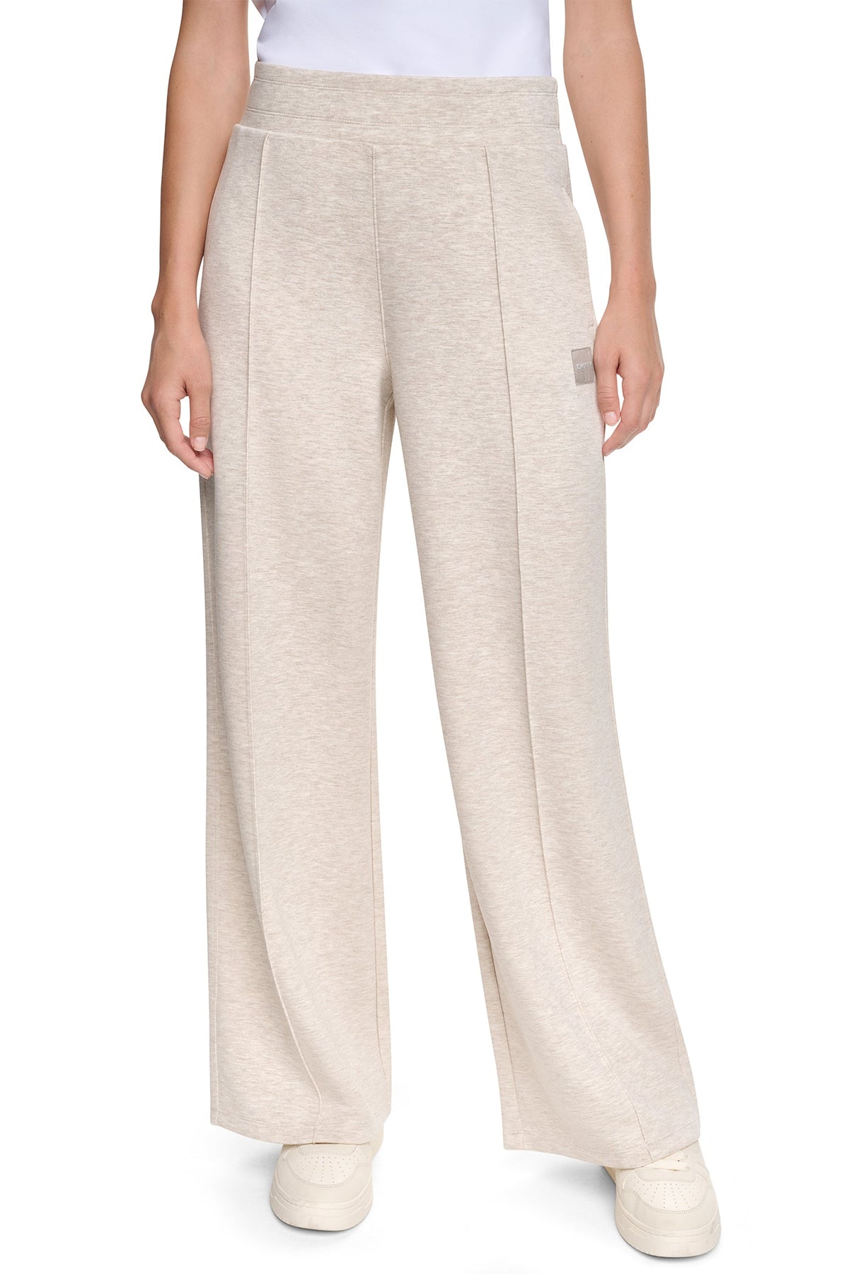 HIGH-RISE PINTUCKED WIDE-LEG PANT - Cortado Heather | DKNY