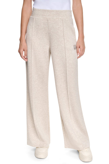 HIGH-RISE PINTUCKED WIDE-LEG PANT - Cortado Heather | DKNY