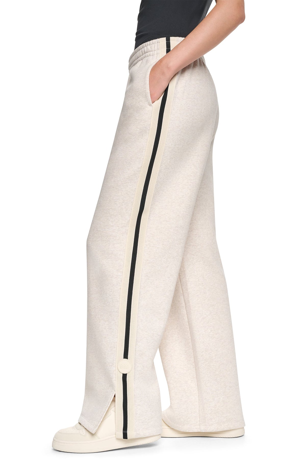 HIGH-RISE STRAIGHT LEG TRACK PANT - Cortado Heather | DKNY