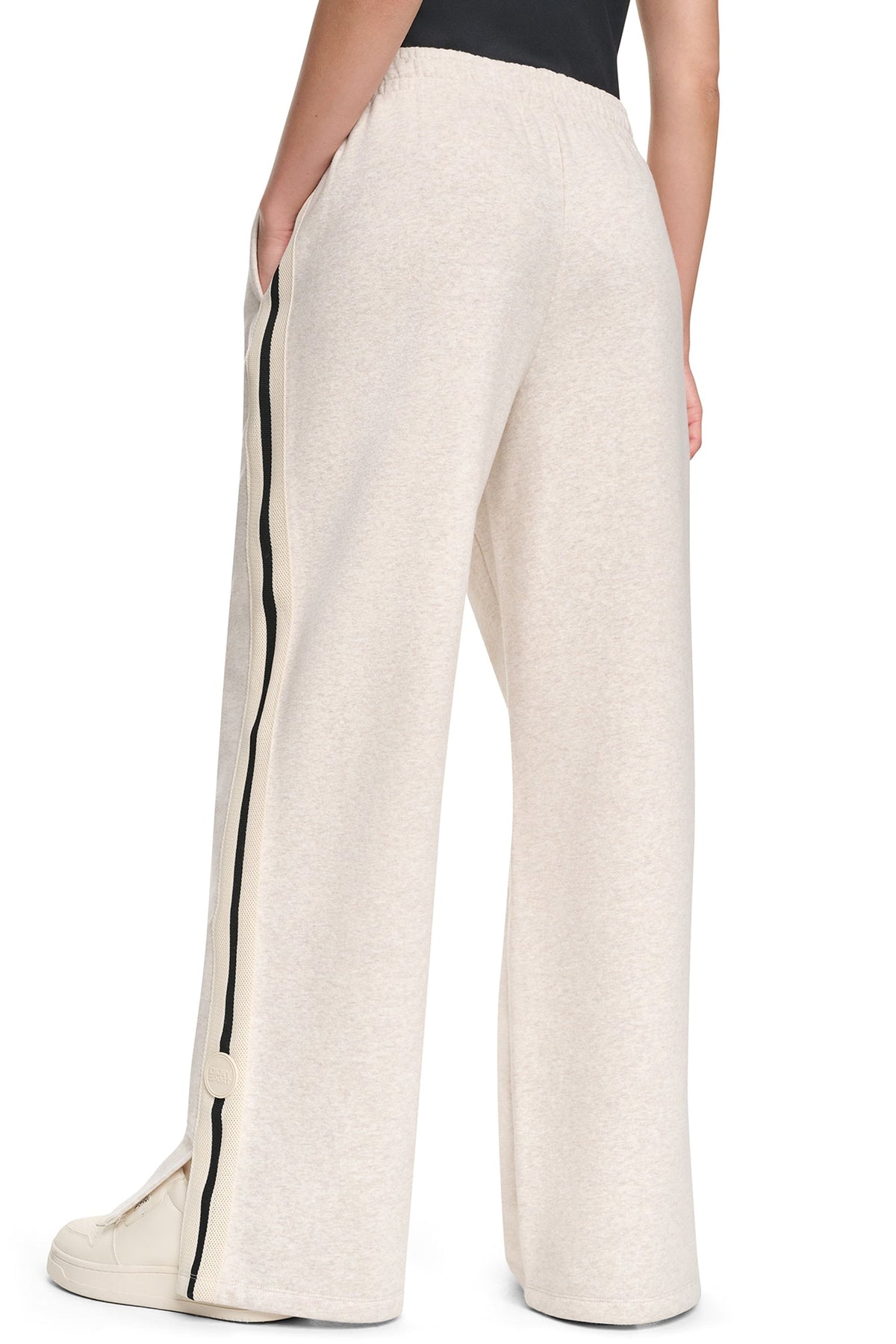 HIGH-RISE STRAIGHT LEG TRACK PANT - Cortado Heather | DKNY