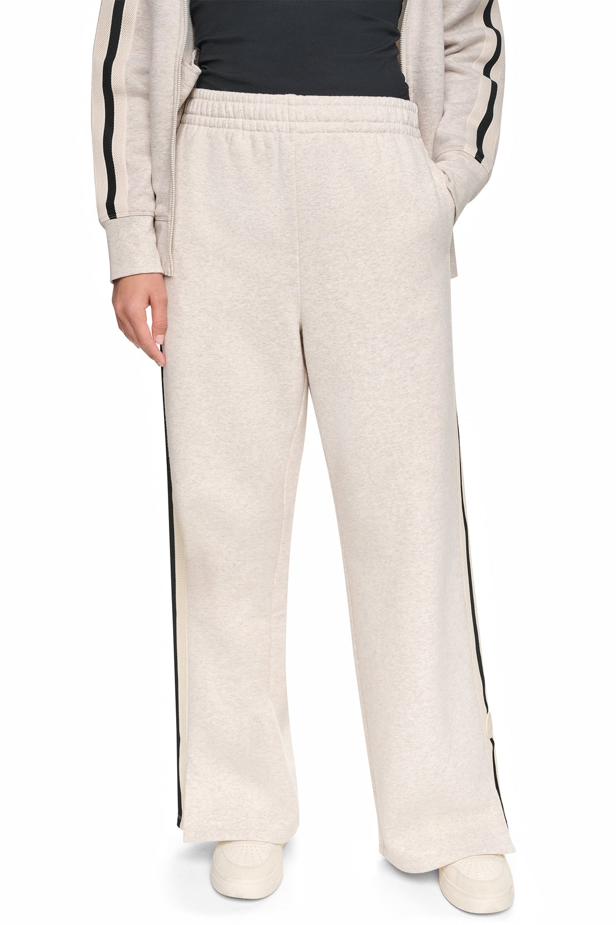 HIGH-RISE STRAIGHT LEG TRACK PANT - Cortado Heather | DKNY
