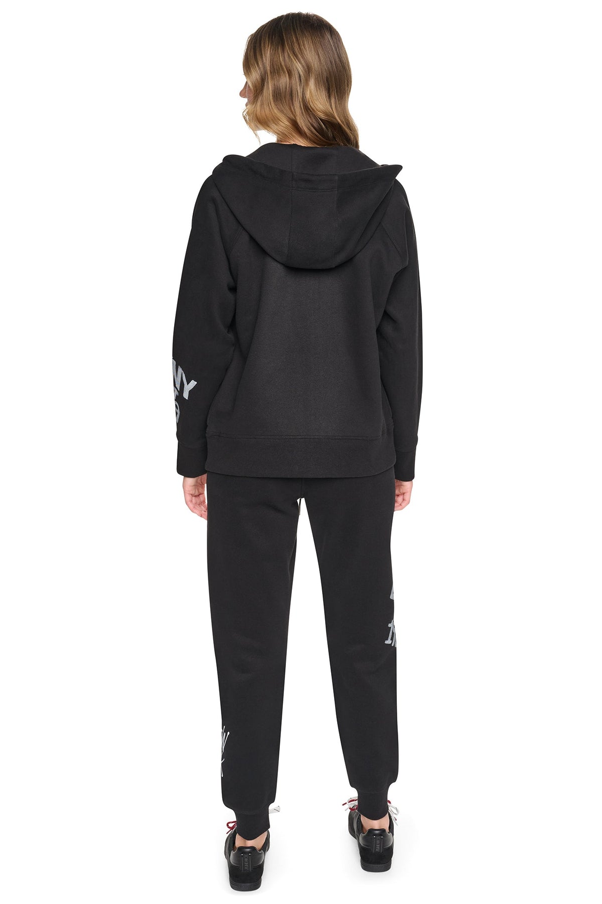GRAFFITI RHINESTONE FULL-ZIP HOODIE - Black | DKNY