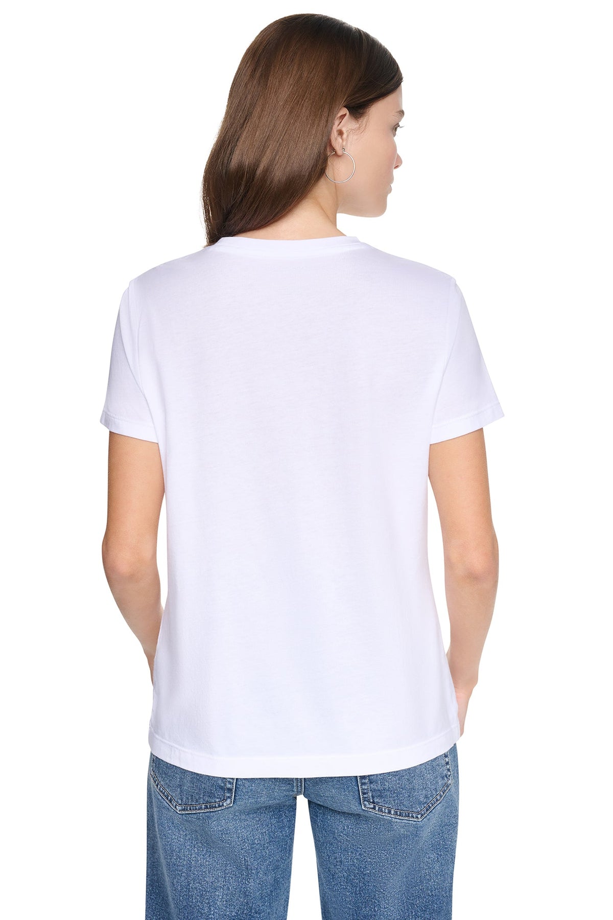 CRYSTAL DISTRESSED LOGO TEE - Chestnut/Black Smoked Top | DKNY