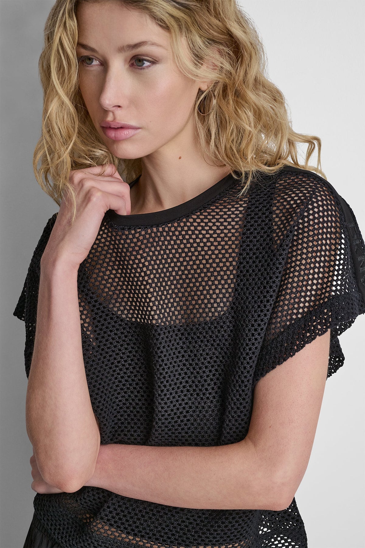 MESH LOGO TEE - White | DKNY