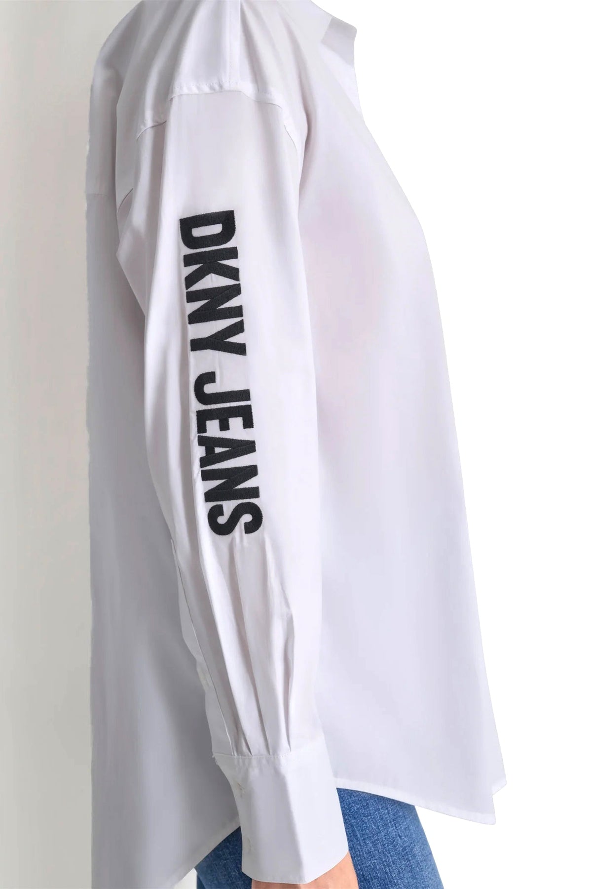 POPLIN BUTTON DOWN - White | DKNY