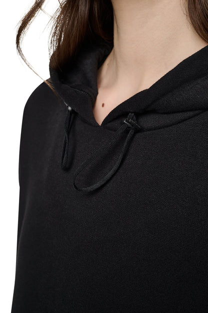 STRIPED MINI HOODIE DRESS - Black | DKNY
