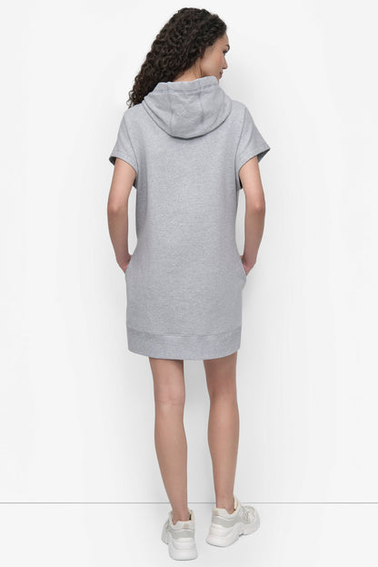 TWO TONE LOGO DRAWCORD SNEAKER DRESS - Black | DKNY