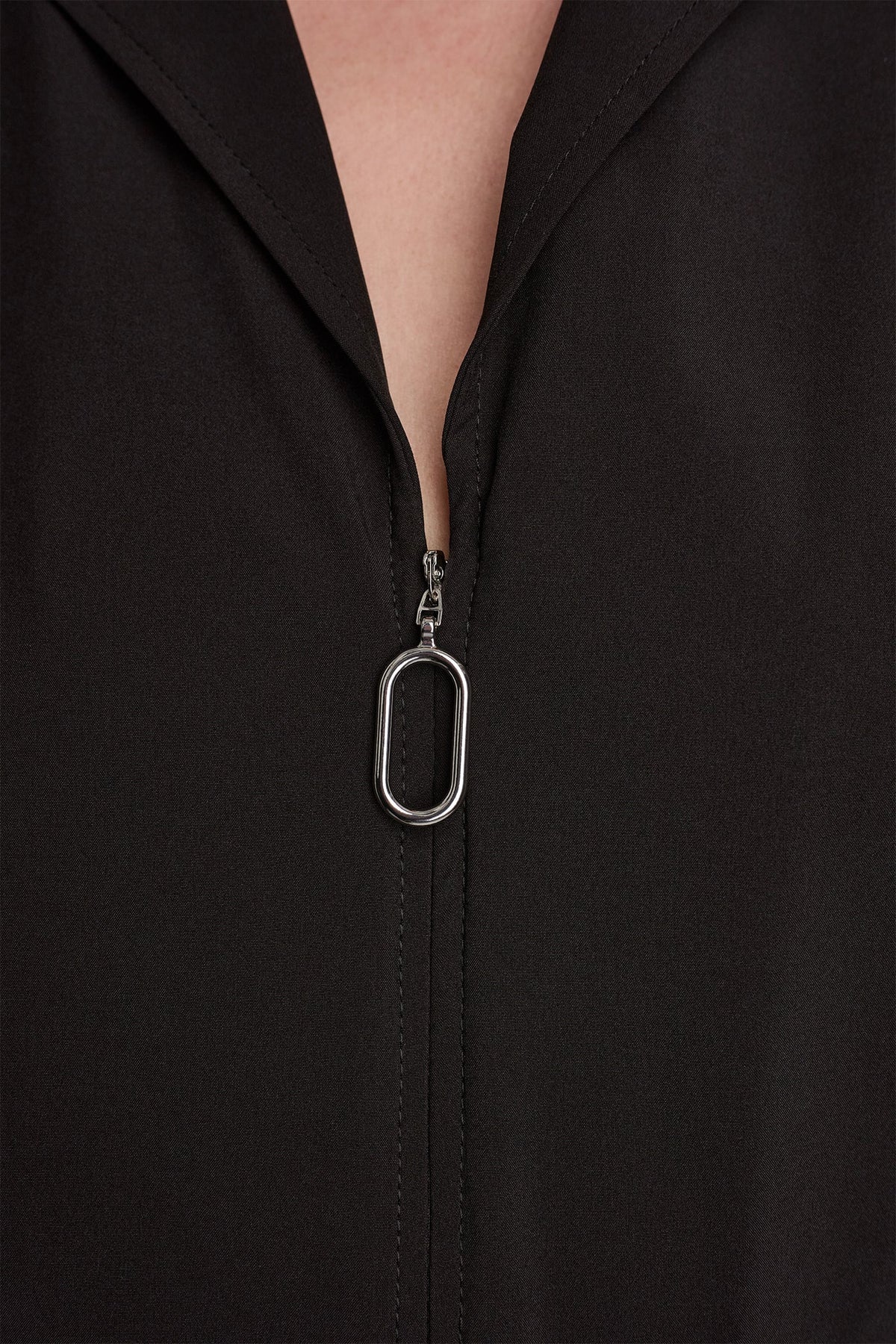 CAP SLEEVE ZIP-FRONT SHIRT DRESS - Indigo | DKNY