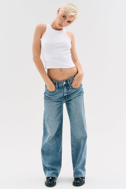 HIGH-RISE WIDE LEG JEAN - Cobble Hill | DKNY
