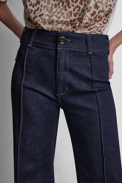 HIGH-RISE PINTUCKED WIDE-LEG JEAN - Bankers Ink | DKNY