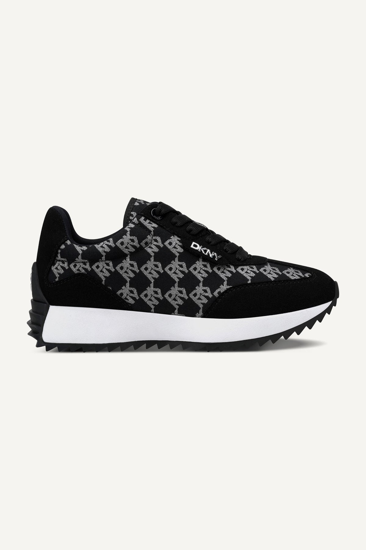 NAPLES LACE-UP TRAINER SNEAKER - Black/nickel | DKNY