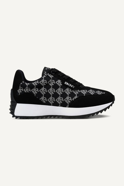 NAPLES LACE-UP TRAINER SNEAKER - Black/nickel | DKNY