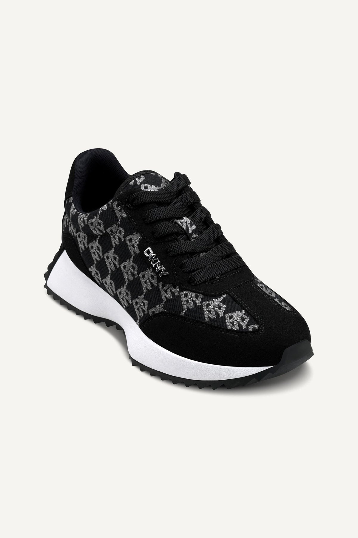 NAPLES LACE-UP TRAINER SNEAKER - Black/nickel | DKNY