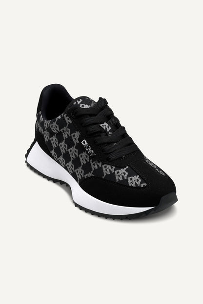 NAPLES LACE-UP TRAINER SNEAKER - Black/nickel | DKNY