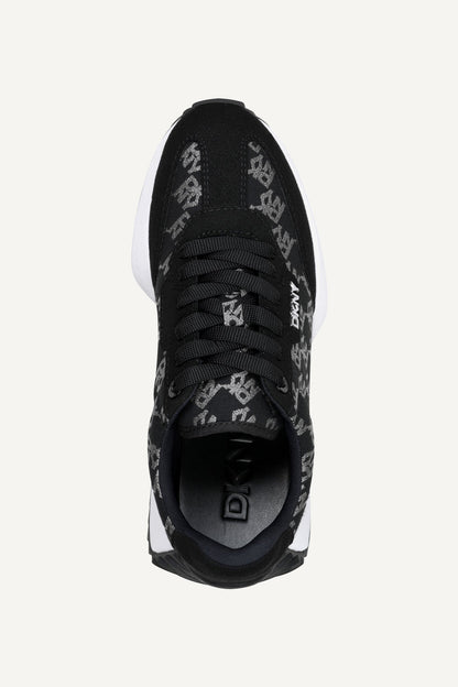 NAPLES LACE-UP TRAINER SNEAKER - Black/nickel | DKNY