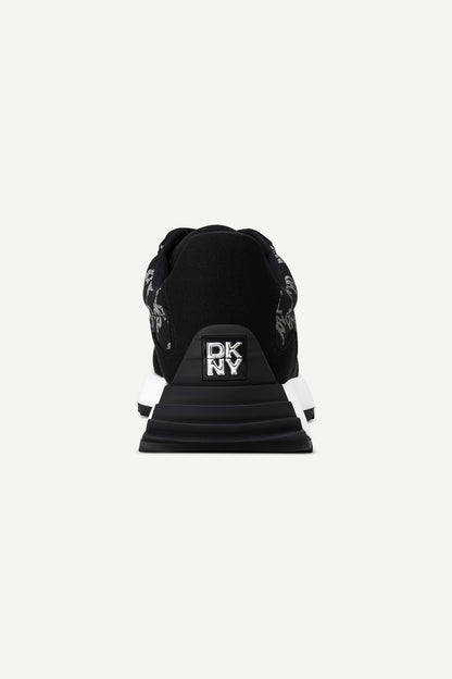 NAPLES LACE-UP TRAINER SNEAKER - Black/nickel | DKNY