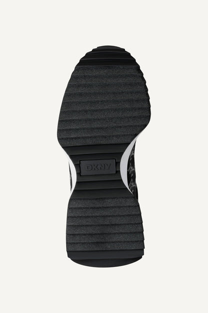 NAPLES LACE-UP TRAINER SNEAKER - Black/nickel | DKNY