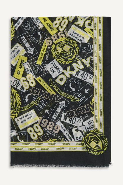 1989 CITY SIGNS PRINT SCARF - Night | DKNY
