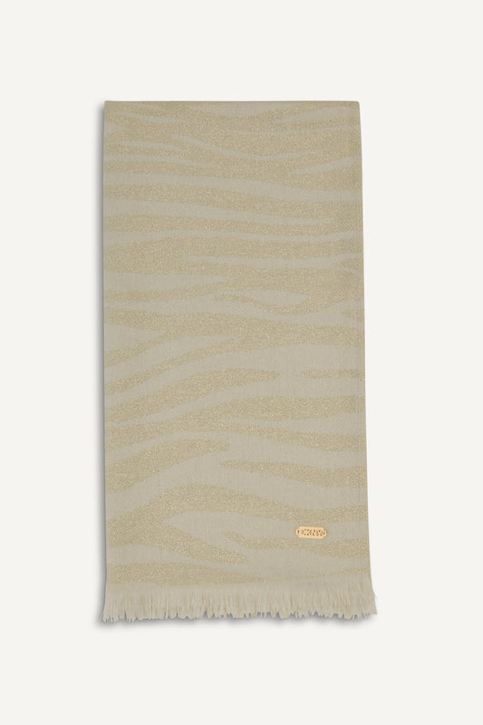 METALLIC ZEBRA WRAP - IVORY | DKNY