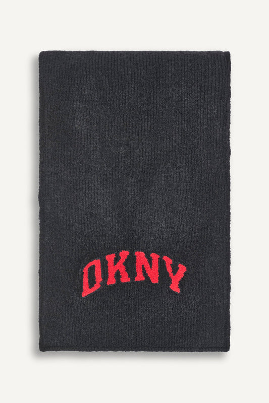 VARSITY KNIT LOGO SCARF - Grey | DKNY