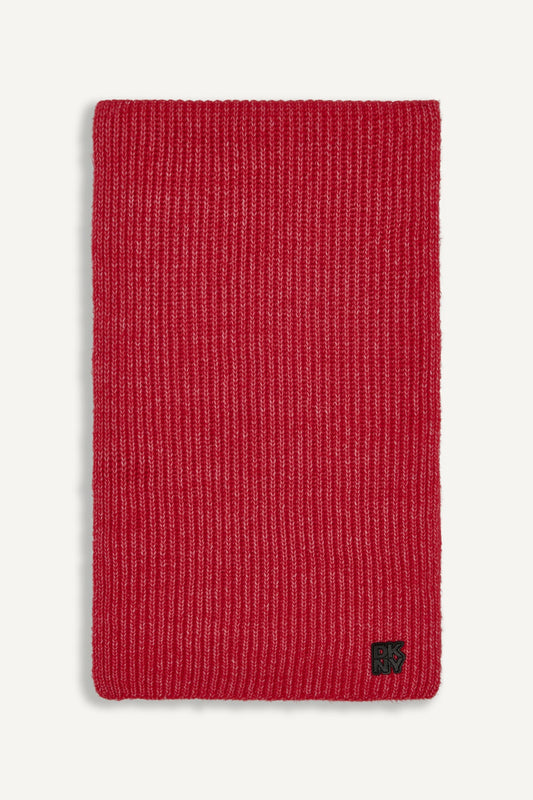 SHAKER STITCH RIB SCARF - Red | DKNY