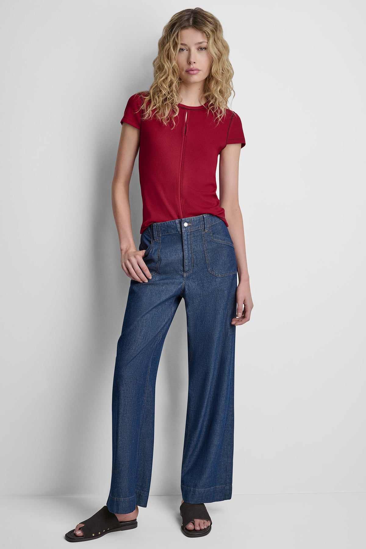 HIGH-RISE STRAIGHT LEG PANT - Crosby Wash | DKNY