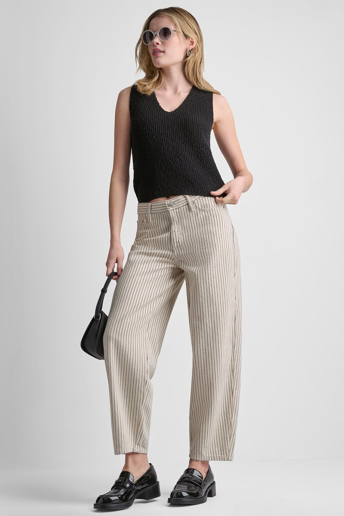MID-RISE BABY BARREL LEG - Woodsmoke Autumn Stripe | DKNY