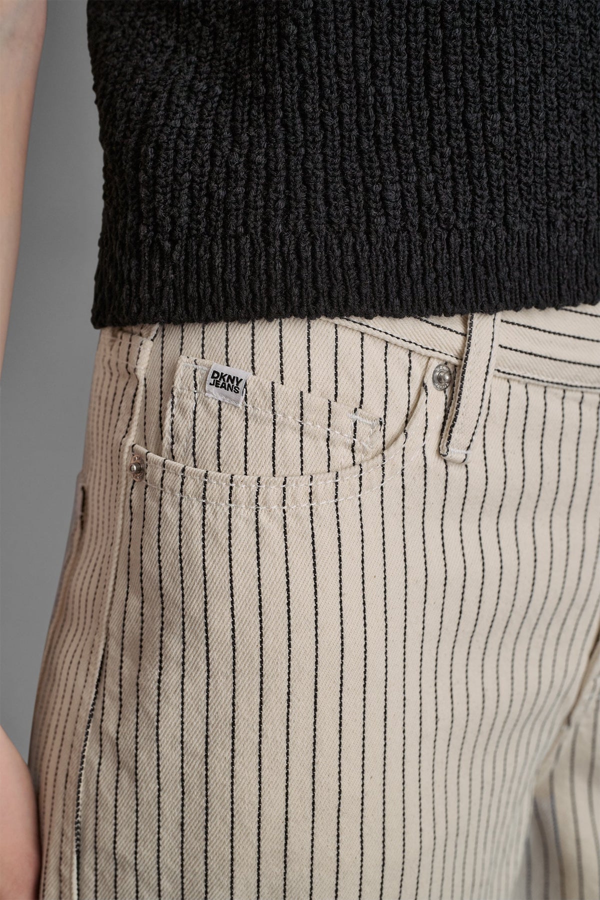 MID-RISE BABY BARREL LEG - Woodsmoke Autumn Stripe | DKNY