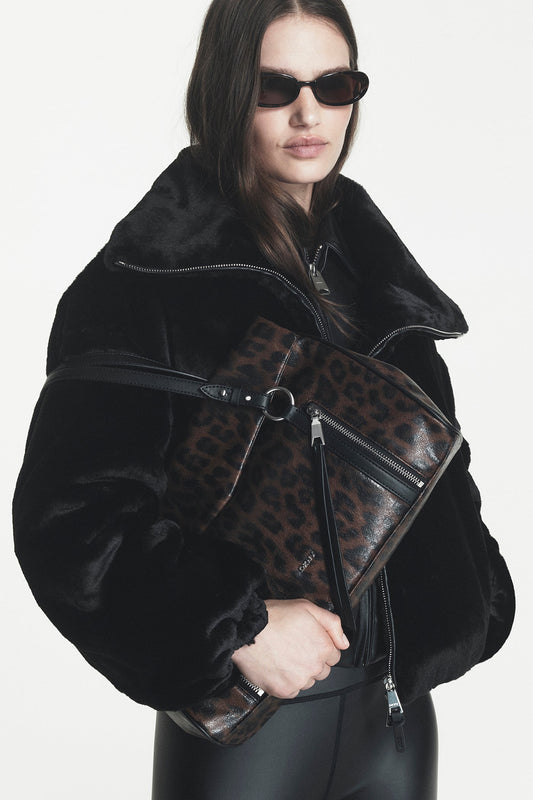 SKYE MEDIUM SATCHEL - Leopard | DKNY