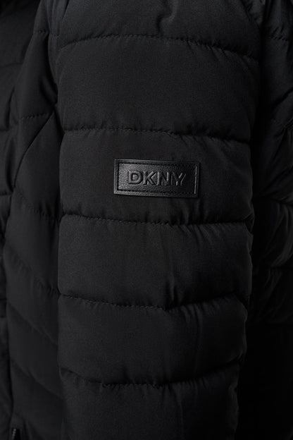 HOODED STAND COLLAR PUFFER - BITTER | DKNY