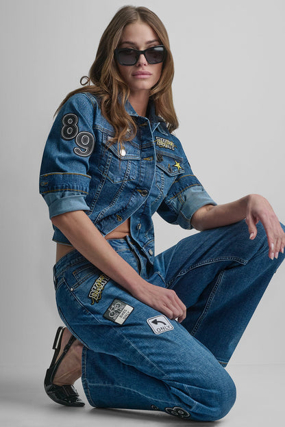 DENIM PINS AND PATCHES TRUCKER JACKET - Tribeca | DKNY