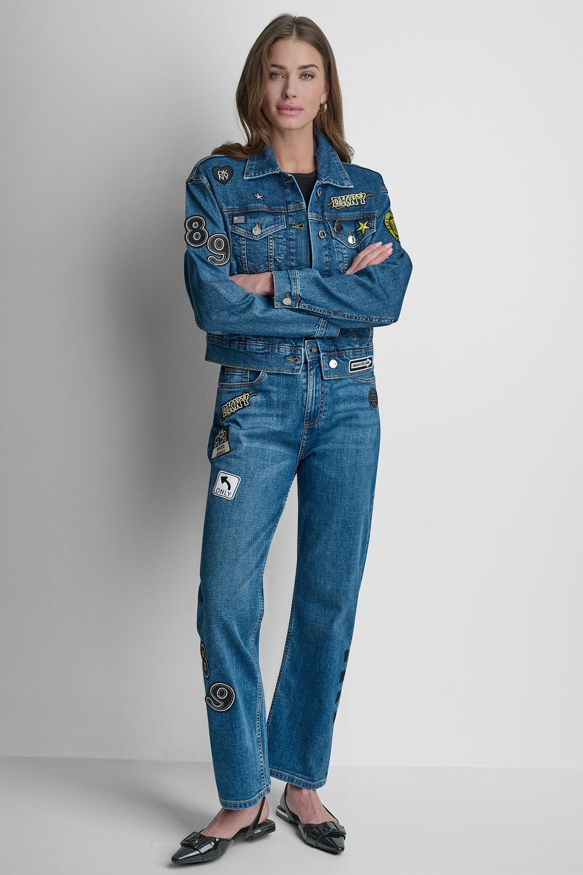 DENIM PINS AND PATCHES TRUCKER JACKET - Tribeca | DKNY